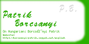 patrik borcsanyi business card